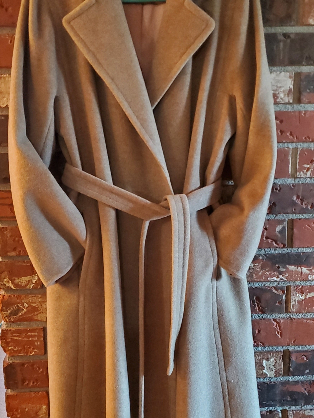 Green & Makofsky 100% Cashmere Wrap Coat With Original Belt Vintage